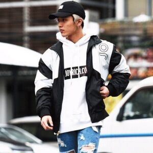 joyrich Size S Rec Color Block Jacket Windbreaker Black White Streetwear